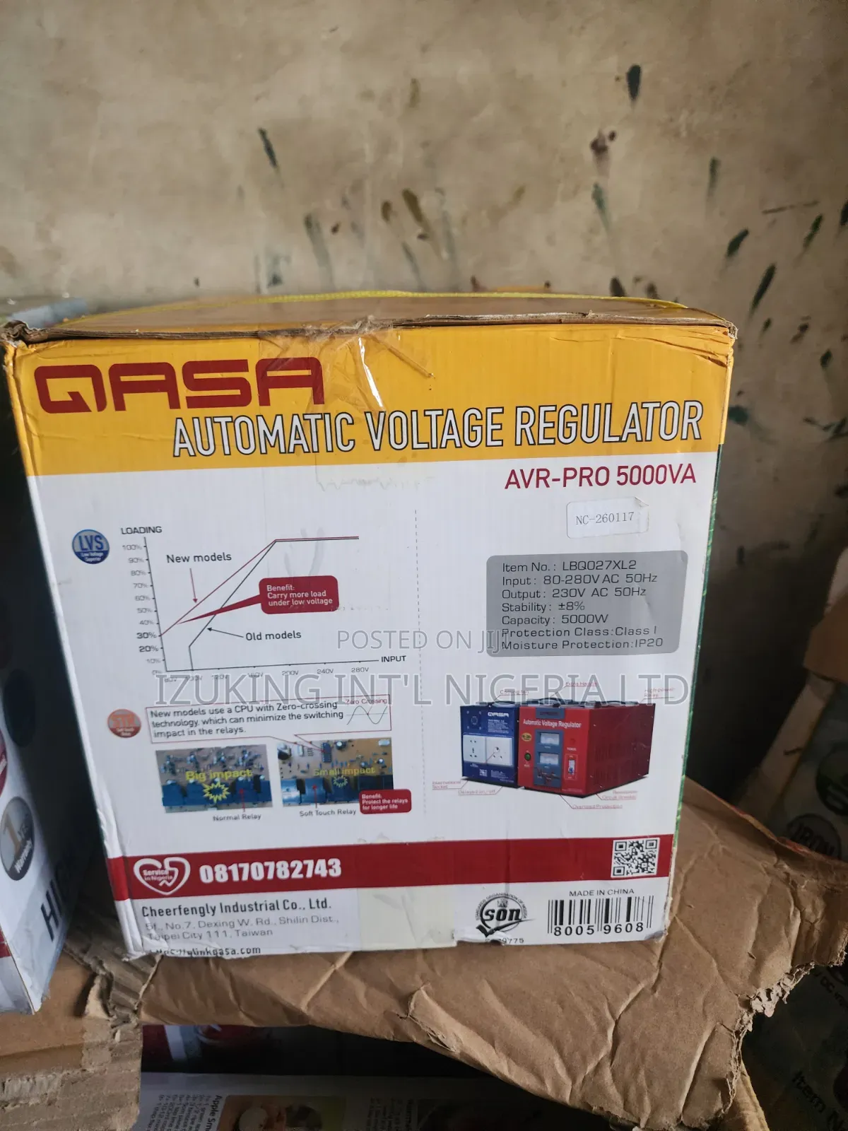 Qasa 5000i (5kva) Relay Automatic Voltage Stabilizer-Avr-Pro I