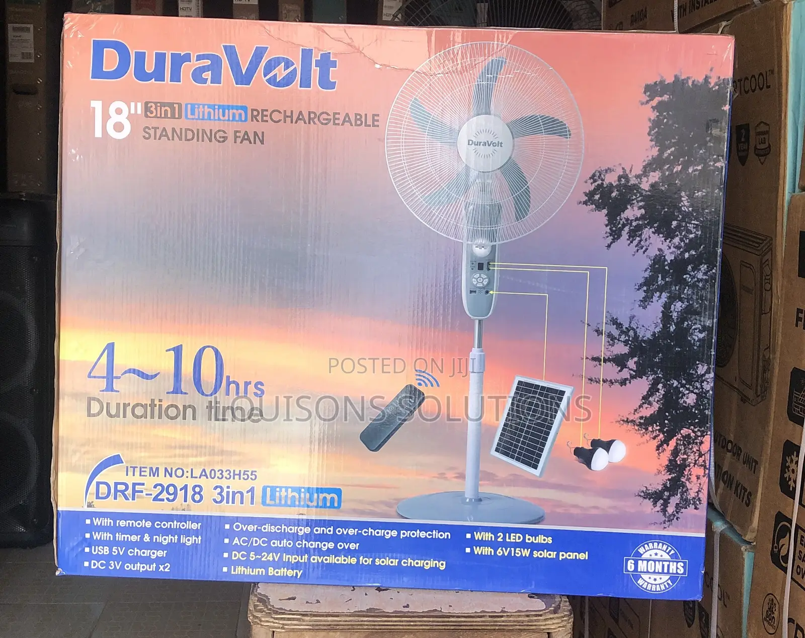 Duravolt Rechargeable Standing Fan