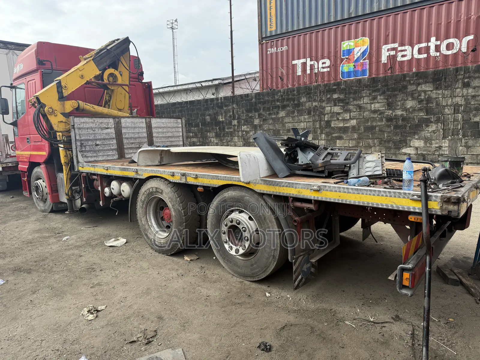 Iveco Eurostar 10 Tyres Hiab Truck With 7tonnes 2005 Red