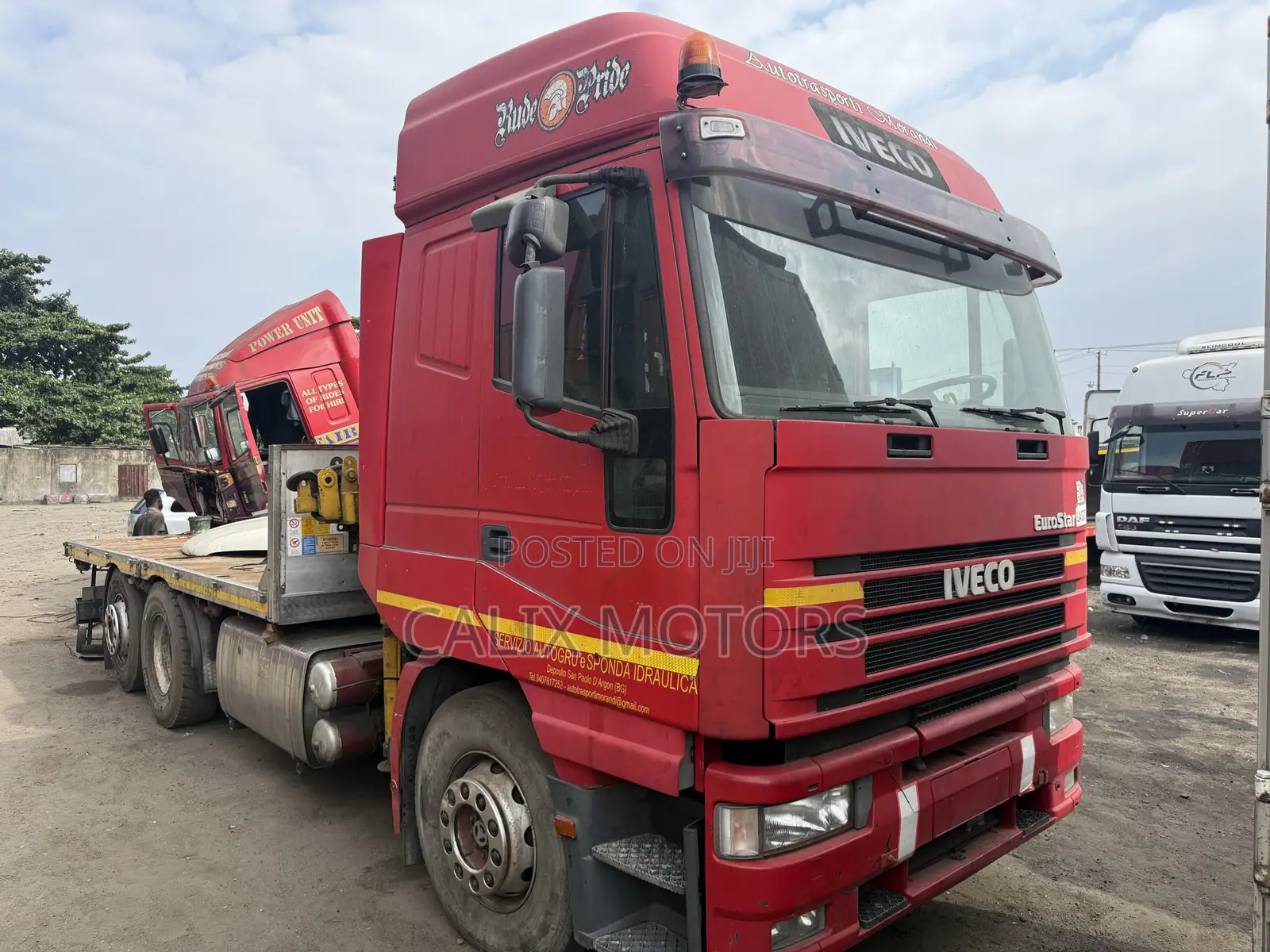 Iveco Eurostar 10 Tyres Hiab Truck With 7tonnes 2005 Red