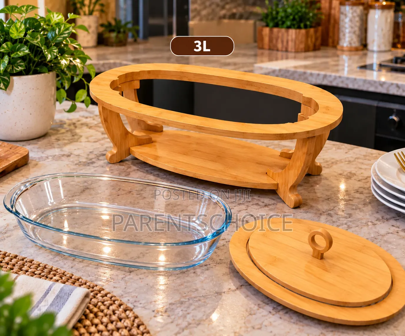 3L / 2.4L / 1.6L Premium Luxury Wooden Serving Dish