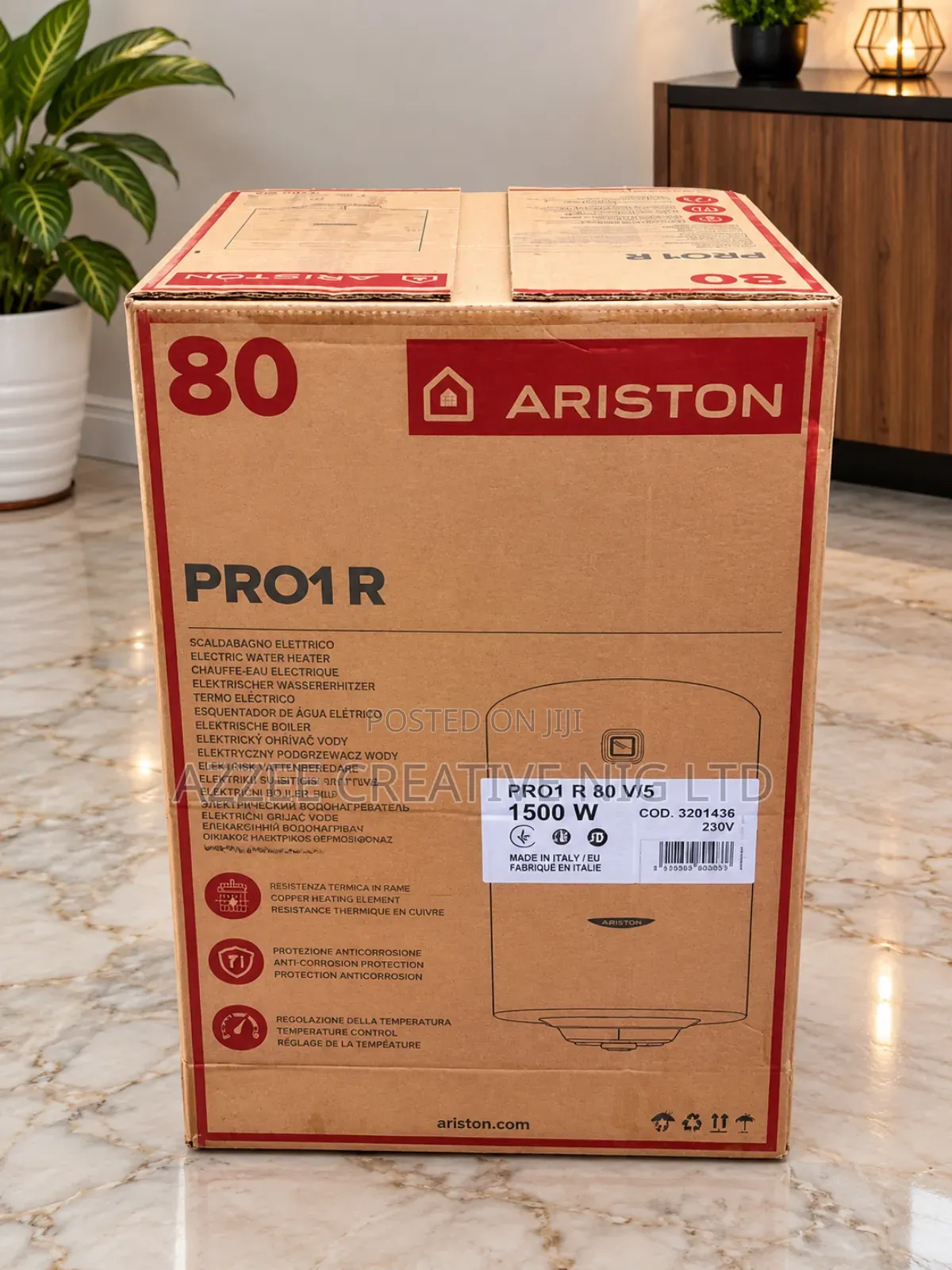 Ariston Pro1 R 80 Litres Horizontal Water Heater