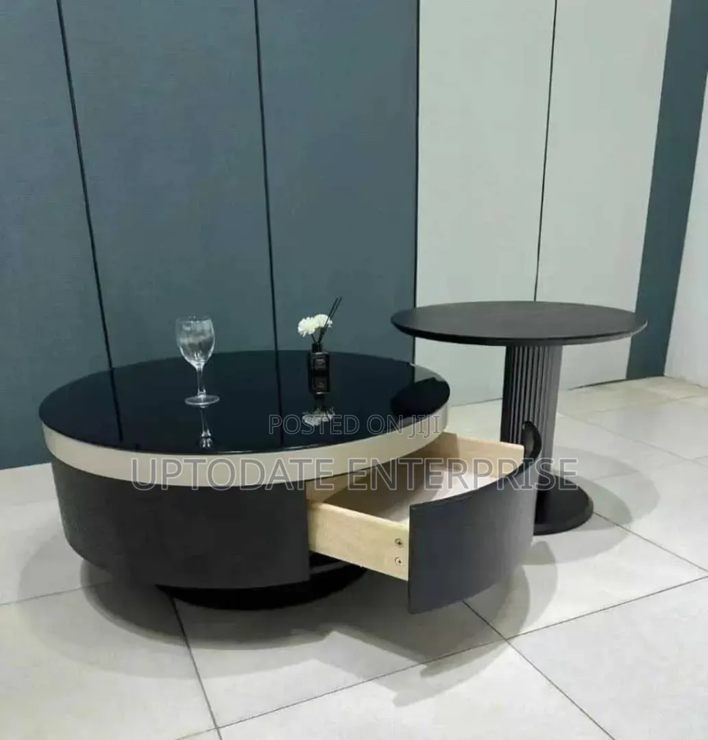 Black and White Design Center Table With Drawer