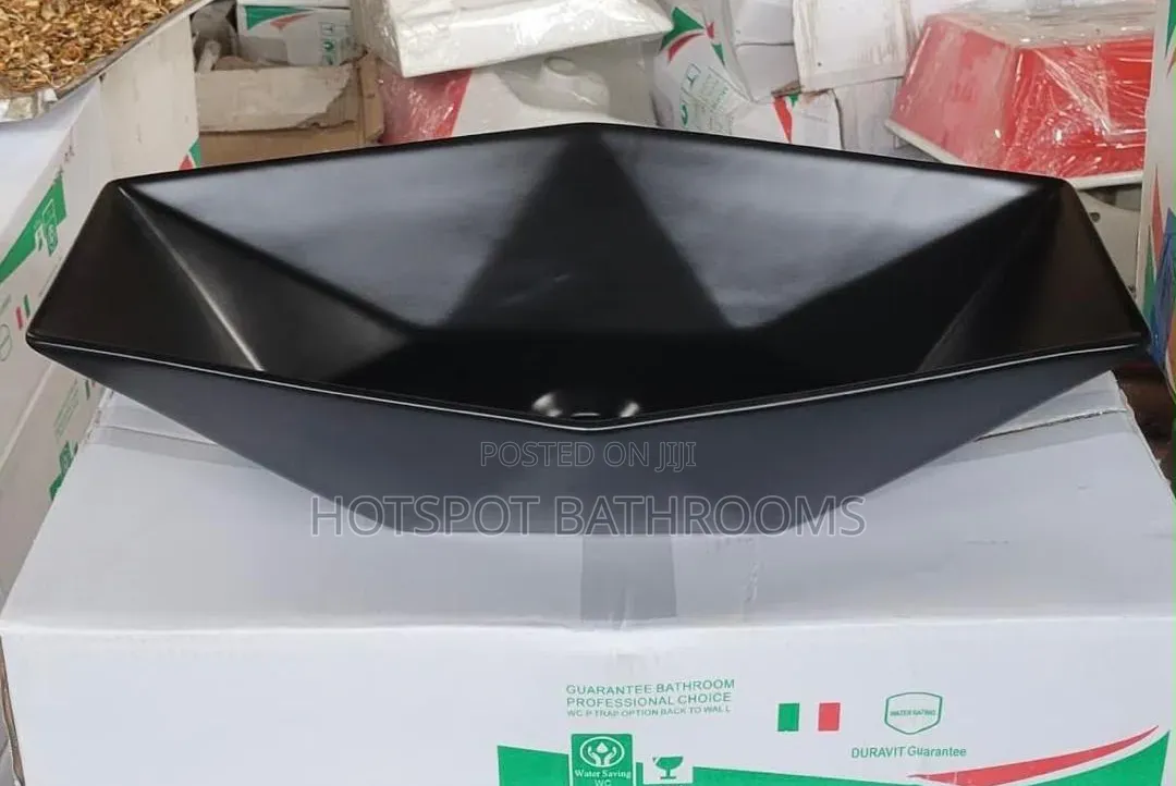 Glossy Black Finish Counter Top Basin