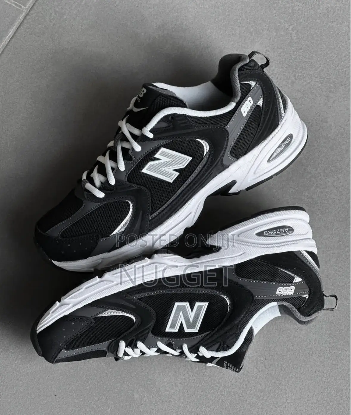 Top Notch Quality New Balance 530 •Black White and Silver Colorway*