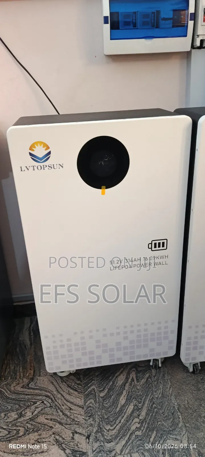 LVTOPSUN 16.07kWh LiFePO4 Lithium Battery 51.2V 314Ah Power Wall