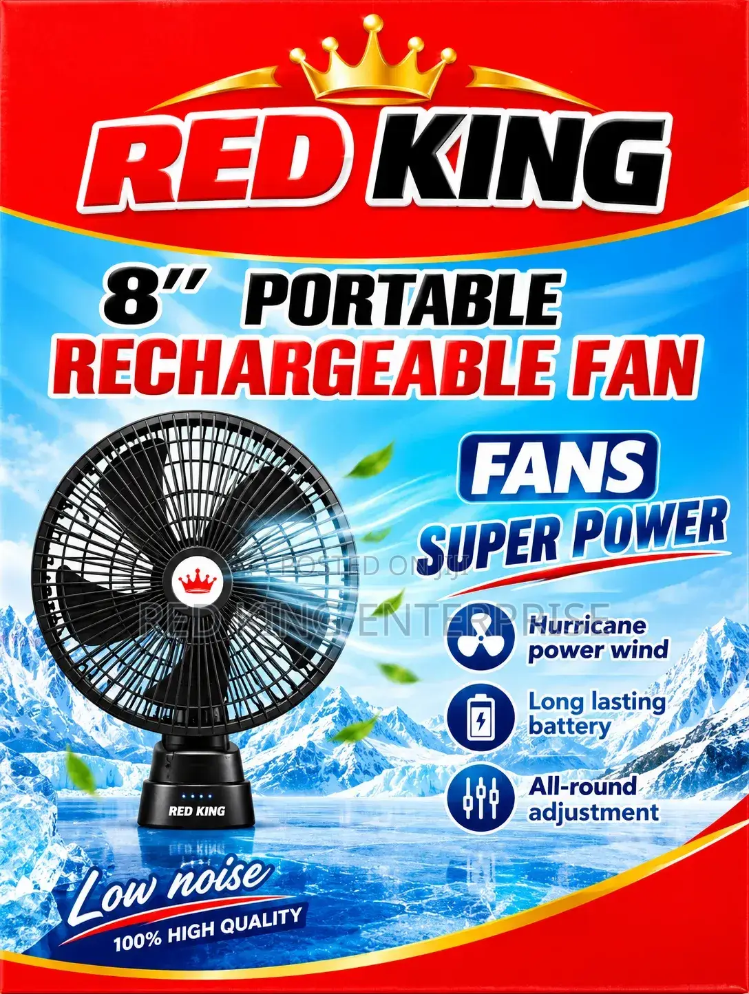 8" Rechargeable Fan