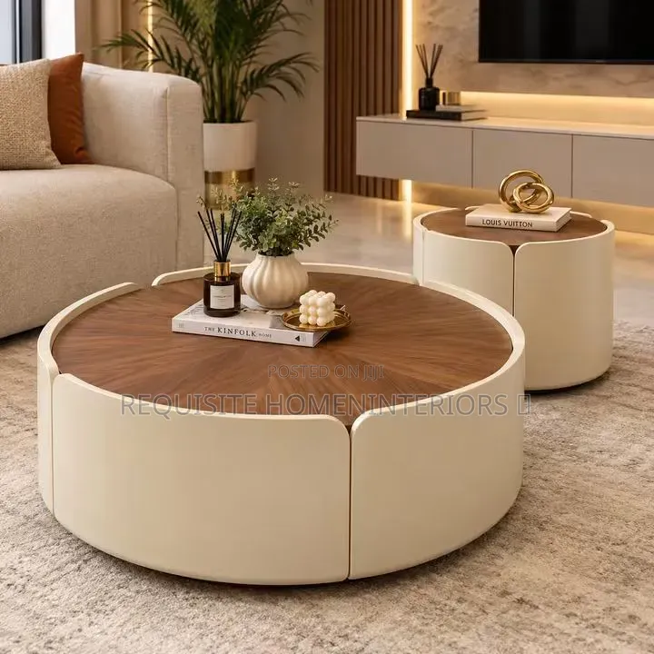 Luxury Modern Wooden Center Table Side Table Set – Premium Design