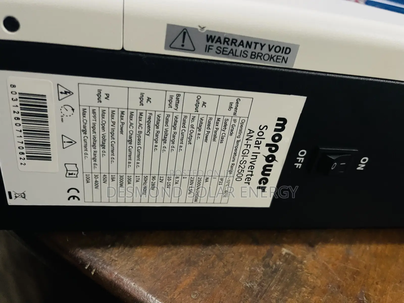 2.5kva 12v Mopower Hybrid Inverter Is Very Much Available Now