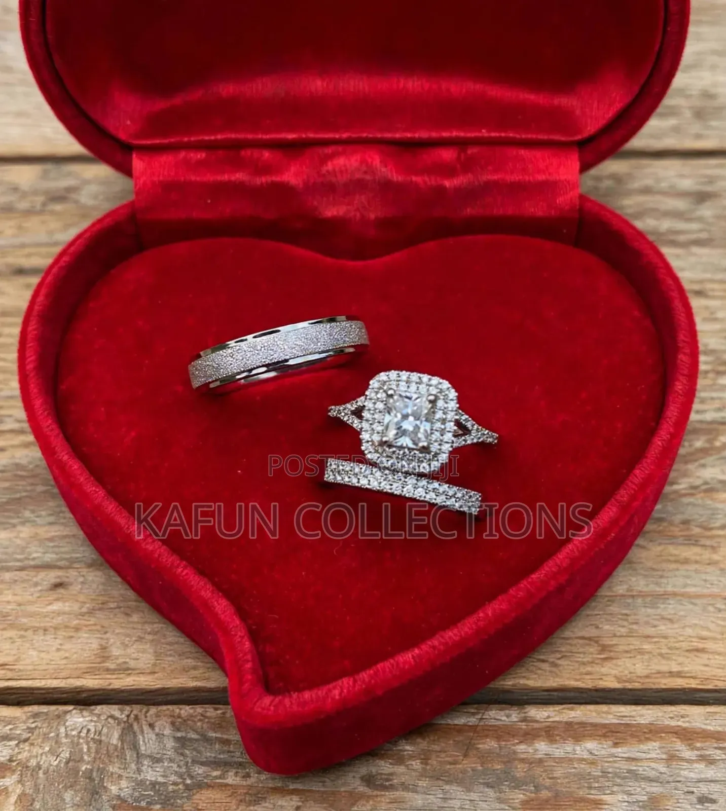 Long-Lasting Quality Engagement and Wedding Rings Set -3pcs
