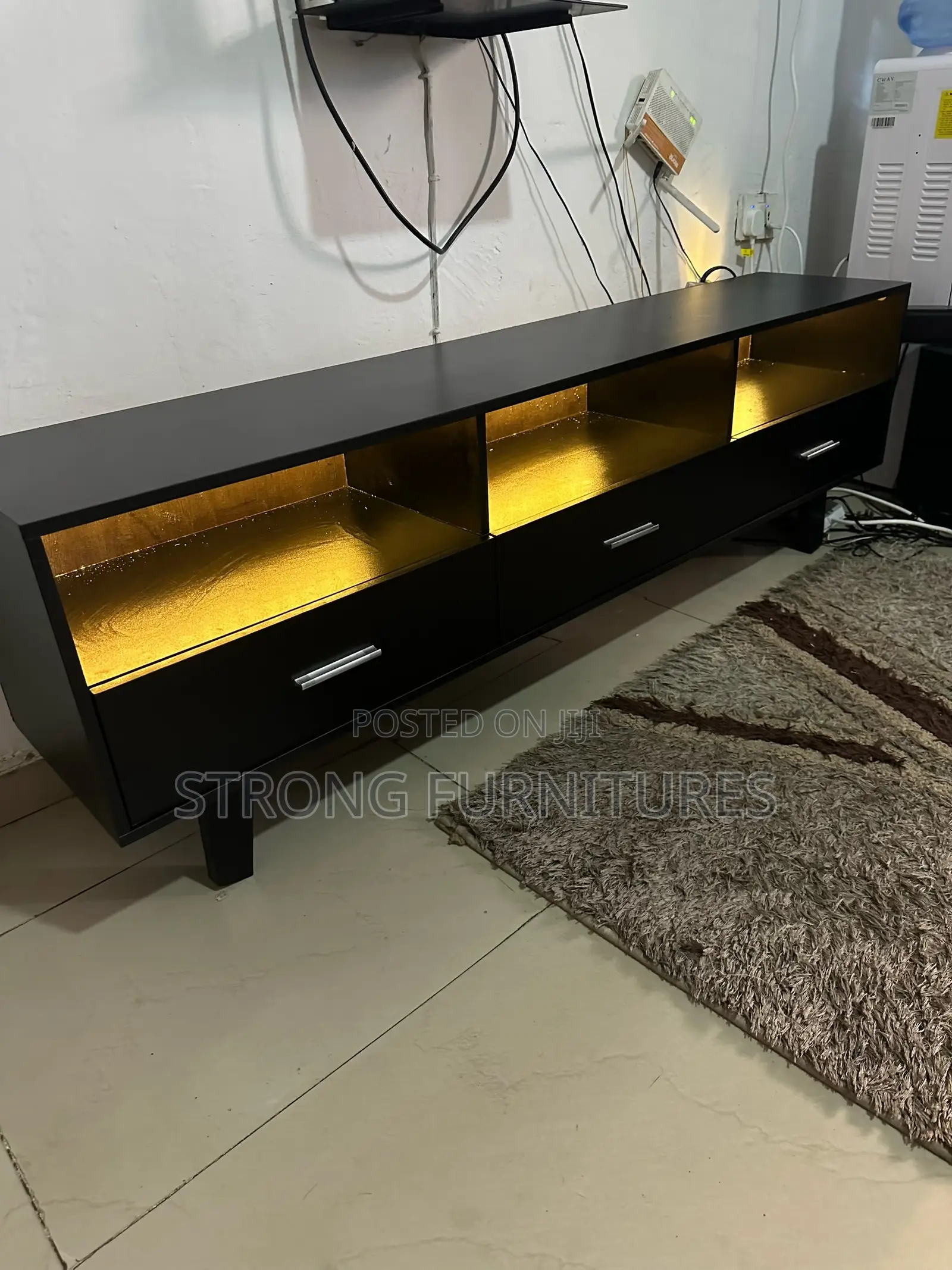 Black TV Stand With Led Lights 5ft