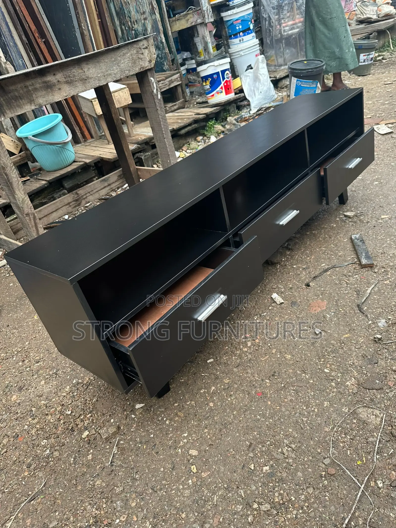 Black TV Stand With Led Lights 5ft