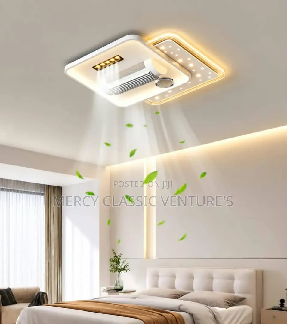Bedroom Fan Light With Bluetooth Music – Modern Led Ceiling Fan