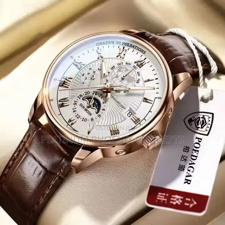 Fashion Leather Strap Poedagar Watch