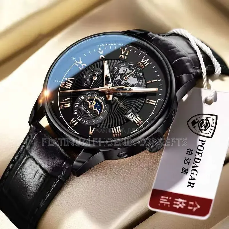 Fashion Leather Strap Poedagar Watch