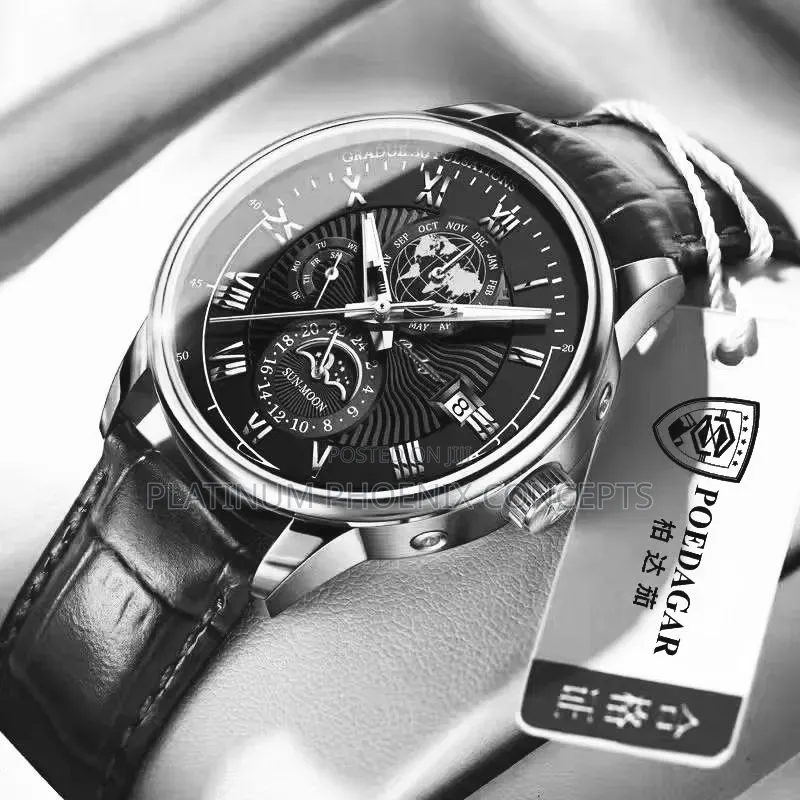Fashion Leather Strap Poedagar Watch