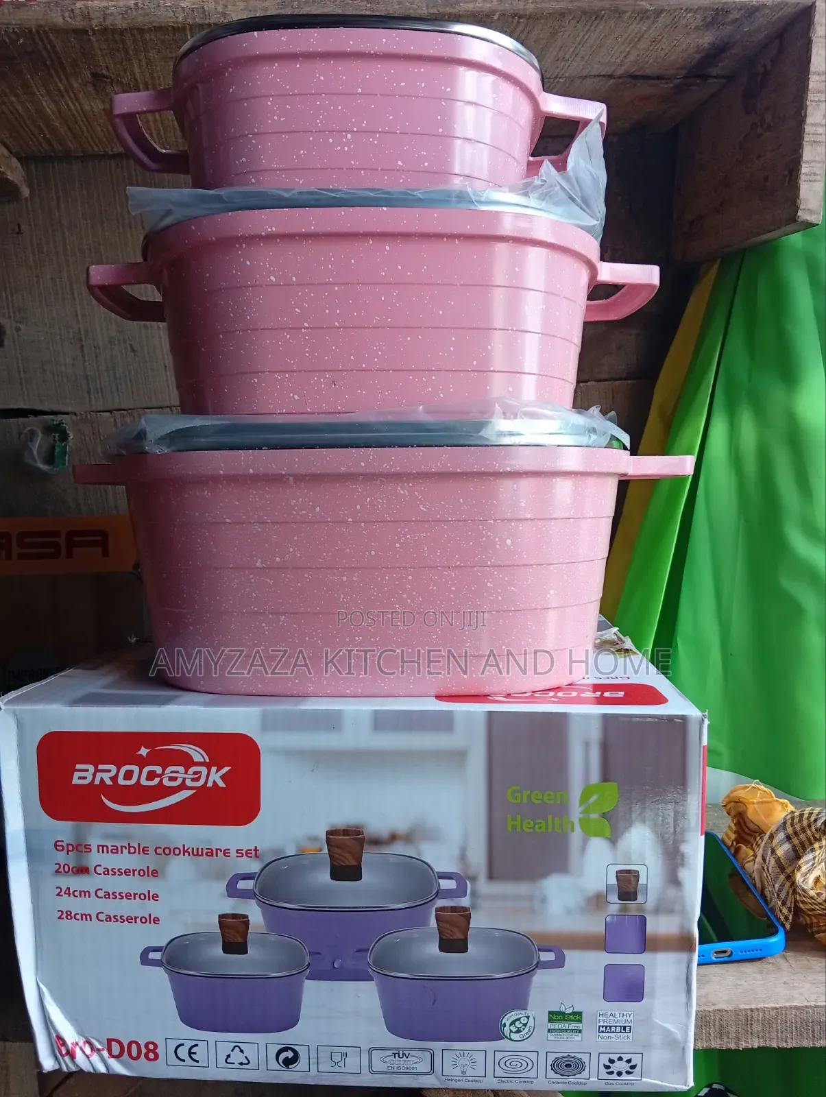 Brocook 6-Piece Marble Cookware Set (Model Bro-D08)