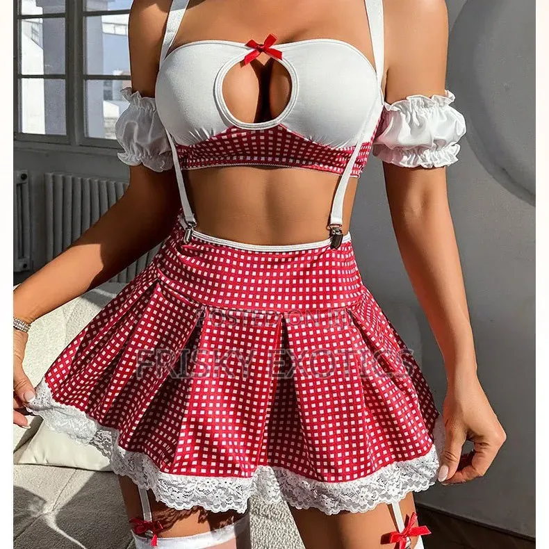 6pcs School Girl Costume Lingerie Set