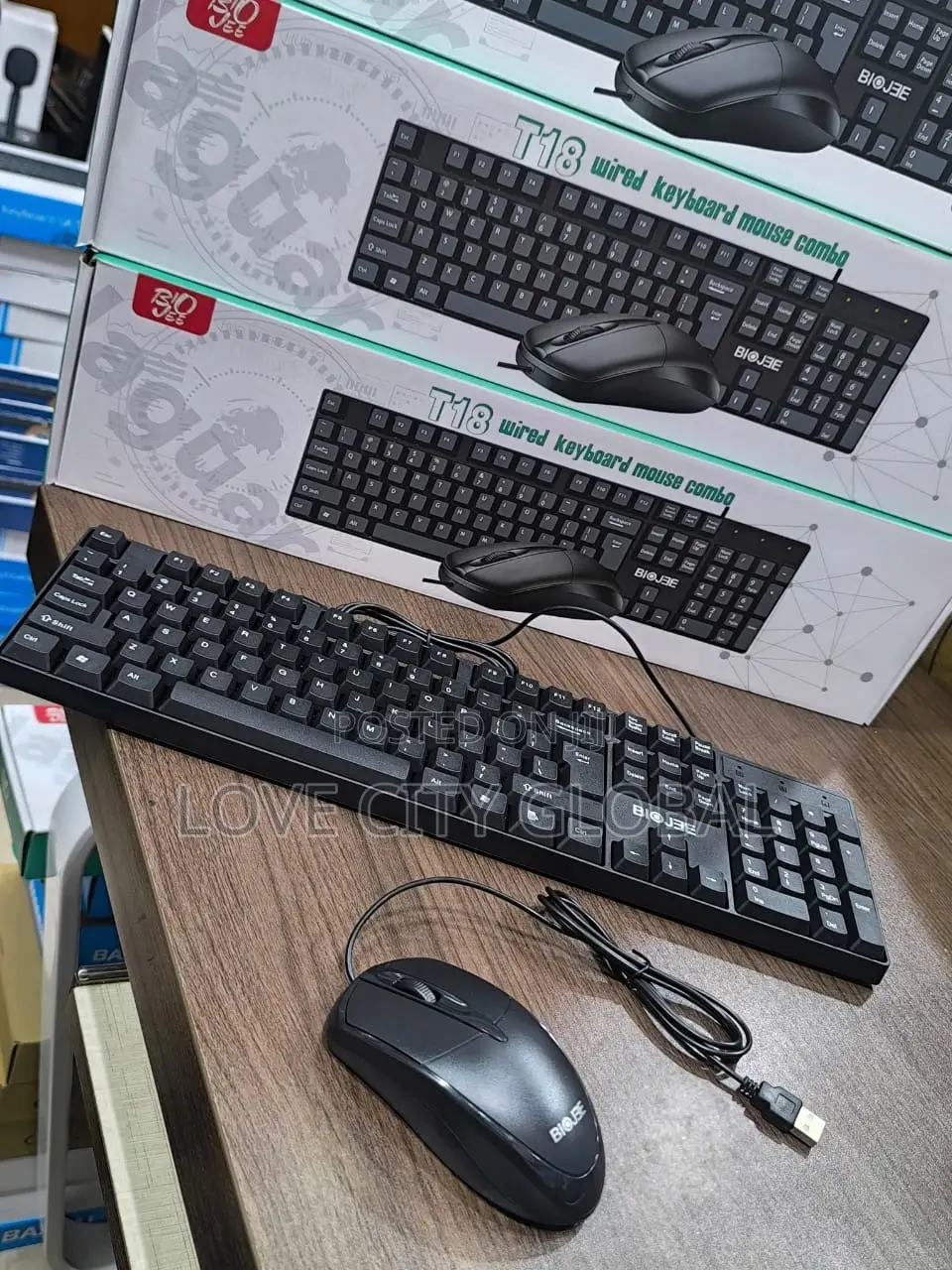 T18 Wired Keyboard & Mouse Set Bio Jee Keyboard With Numeric Keypad