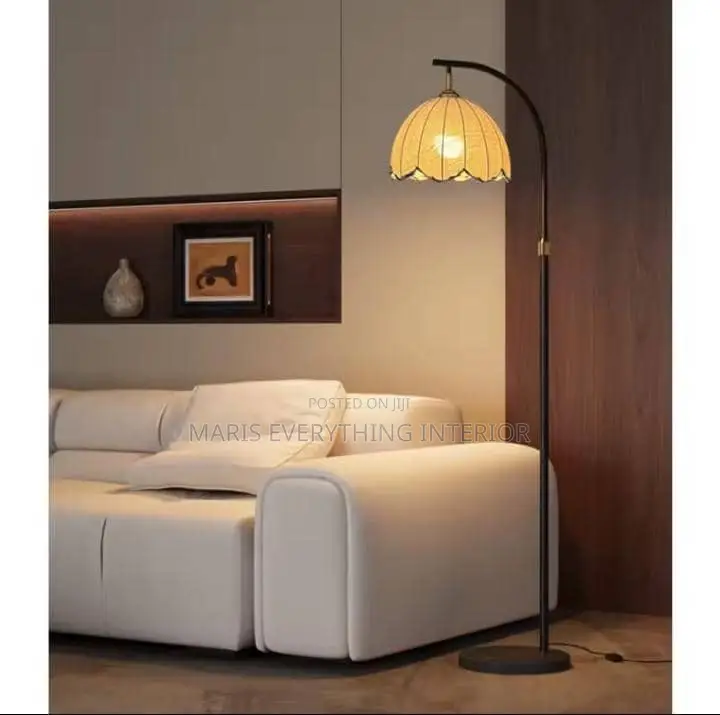 Rattan Standing/ Woven Arc/ Luxury Bohemian Design Floor Lamp Free