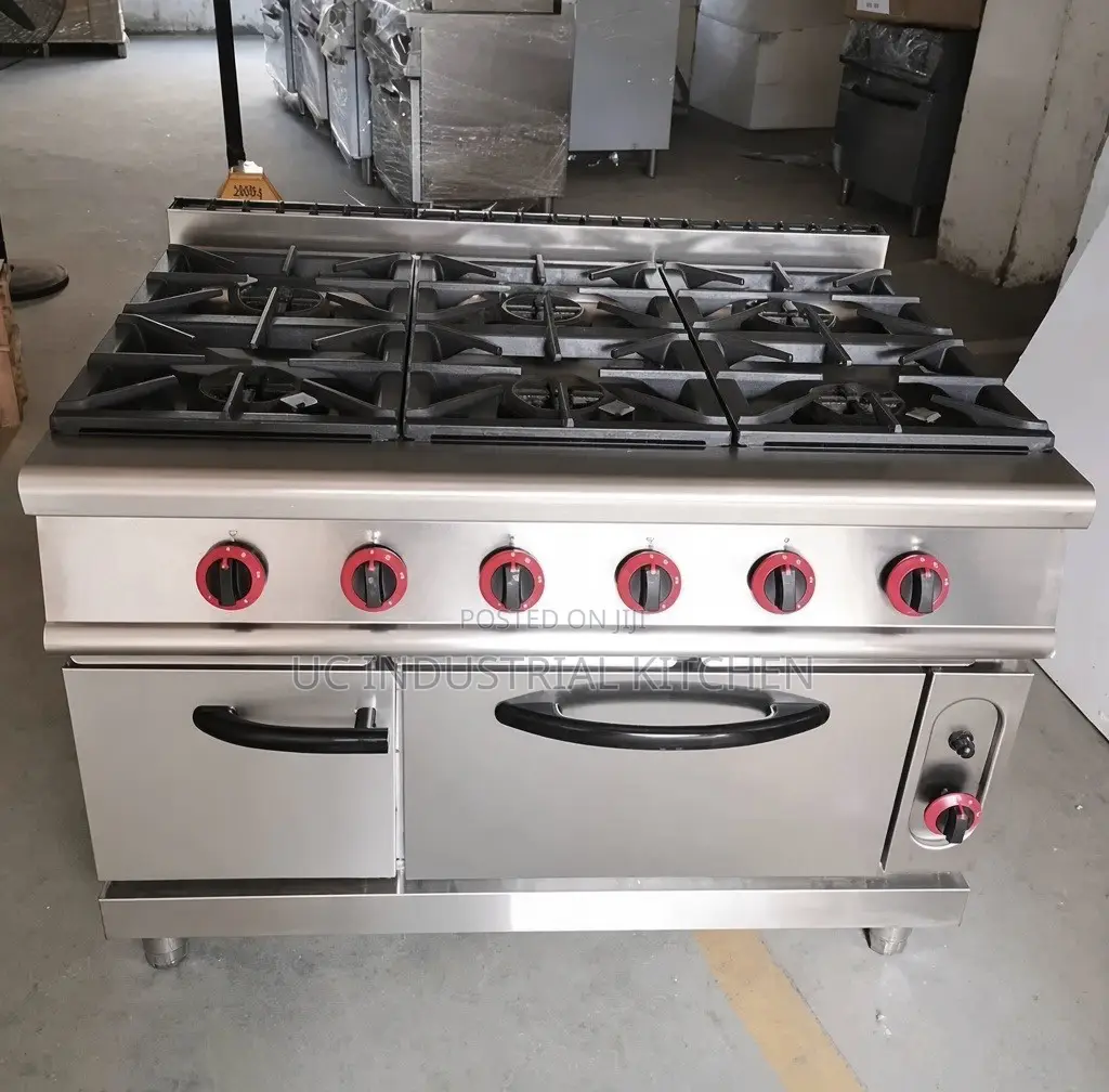 Commercial Six Burner Gas Cooker With Oven