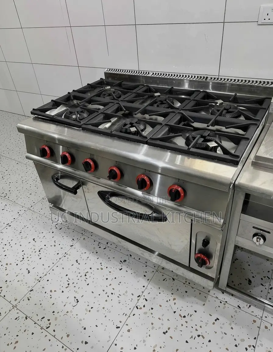 Commercial Six Burner Gas Cooker With Oven