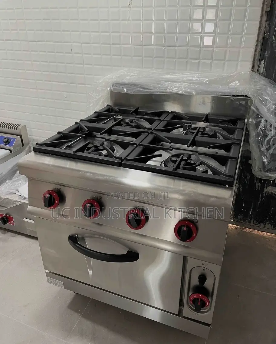 Commercial Four Burner Gas Cooker With Oven