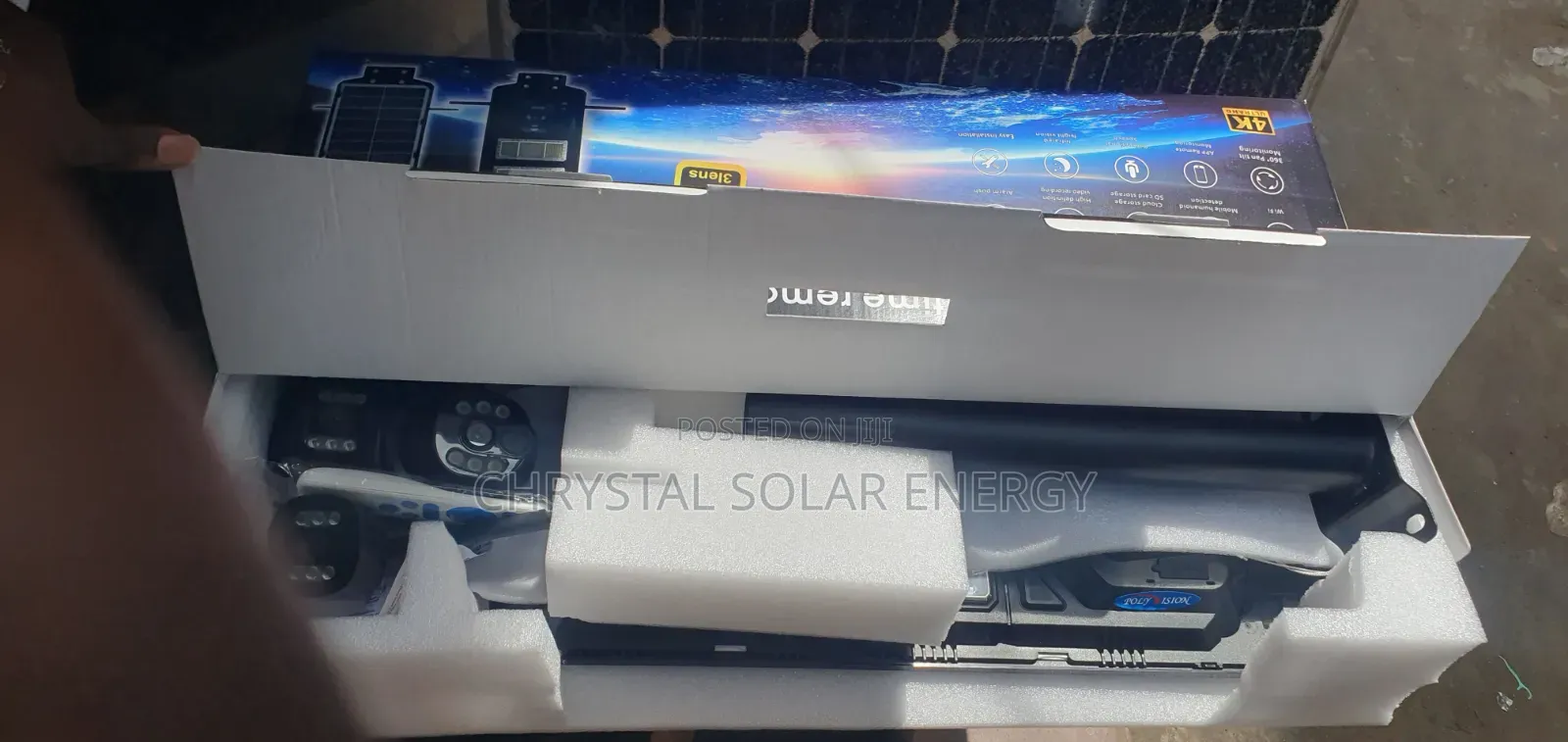 V380 Direct 3 Lens Solar Camera With Solar Street Light & Install Kits