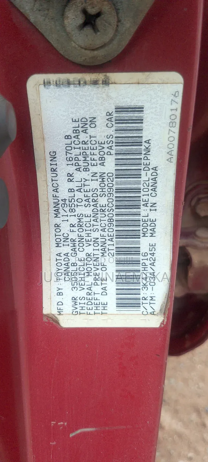 Toyota Corolla 1994 Red