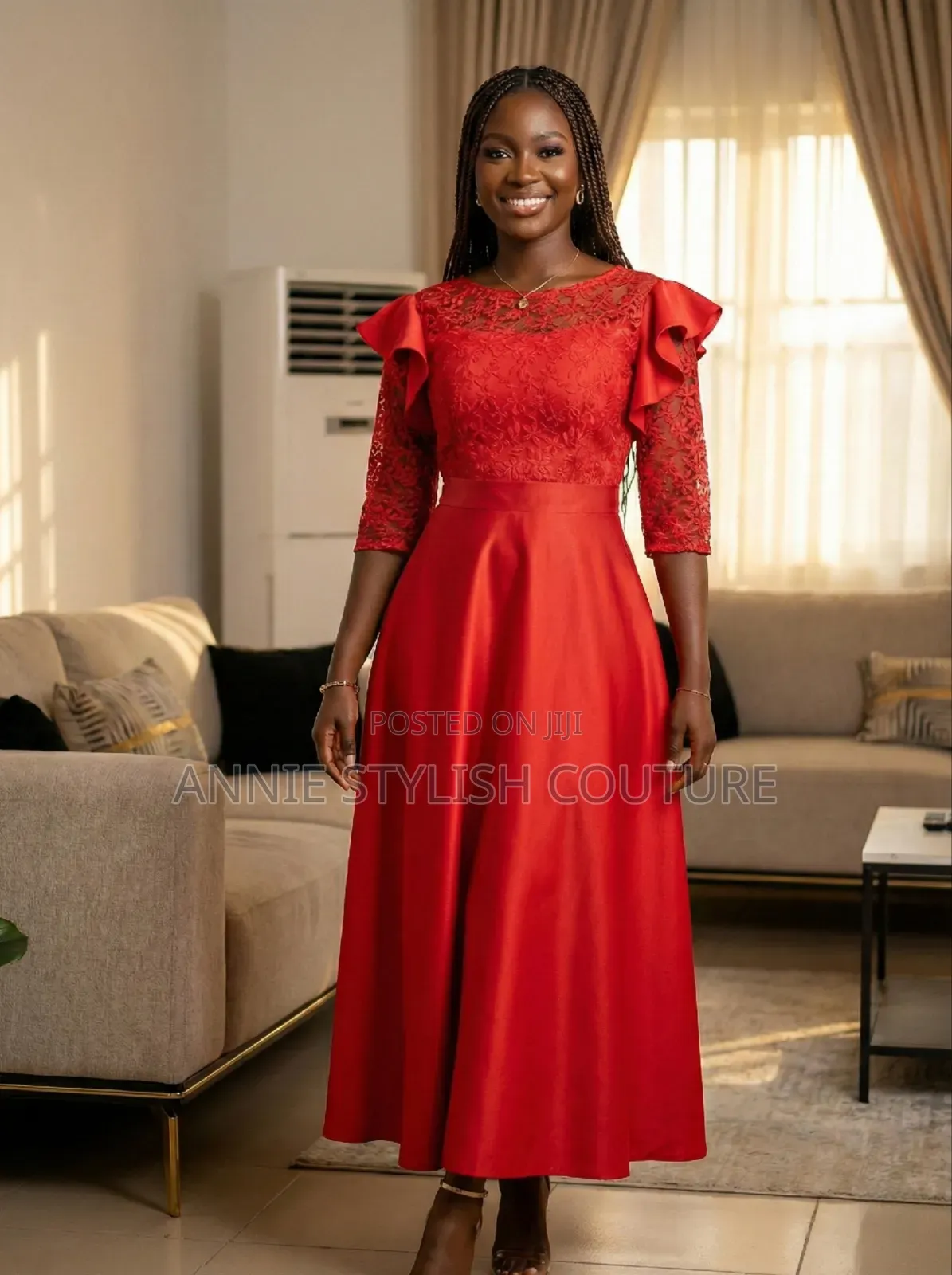 Scarlet Ruffles Lace Maxi