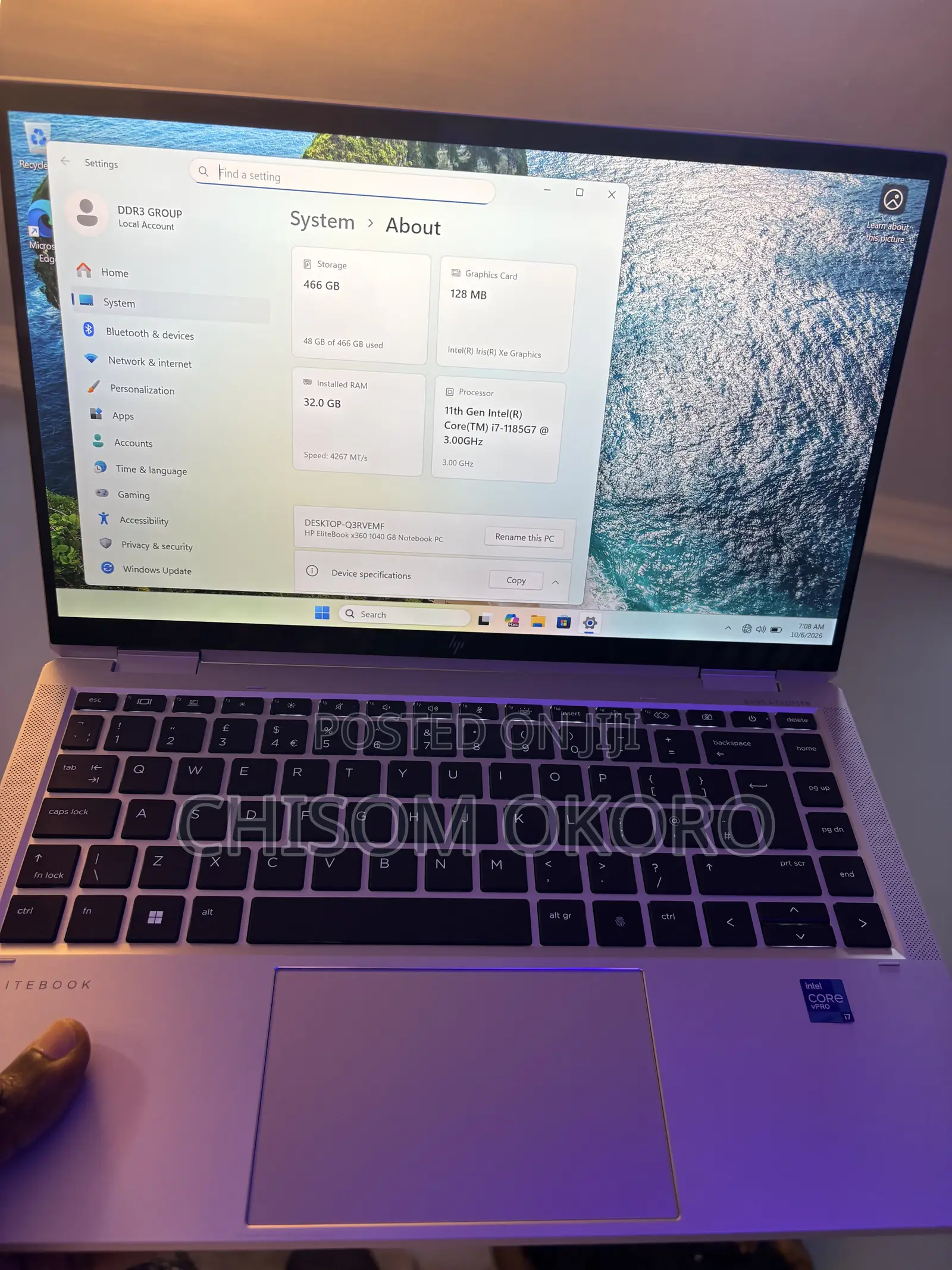 Laptop HP EliteBook x360 1040 G7 32GB Intel Core i7 SSD 512GB