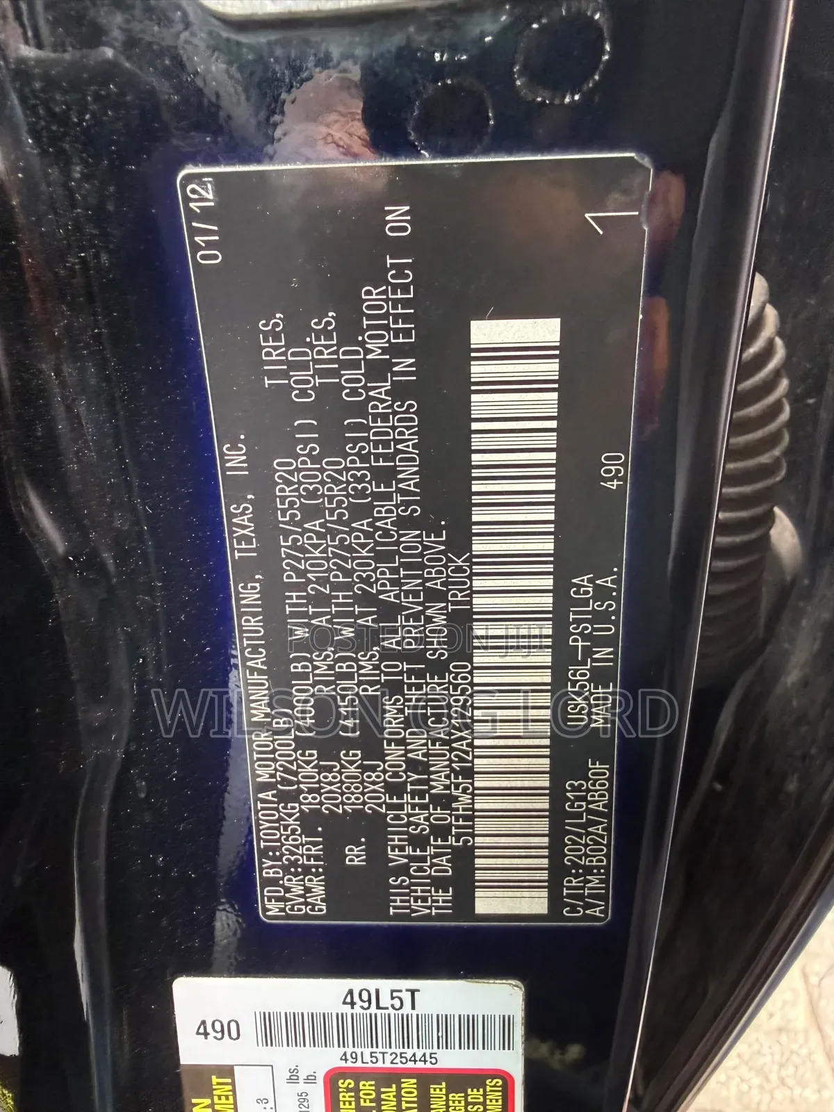 Toyota Tundra 2012 Black