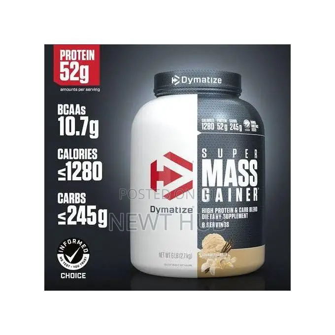 Dymatize, Super Mass Gainer, Gourmet Vanilla, 6 LBS (2.7 Kg)