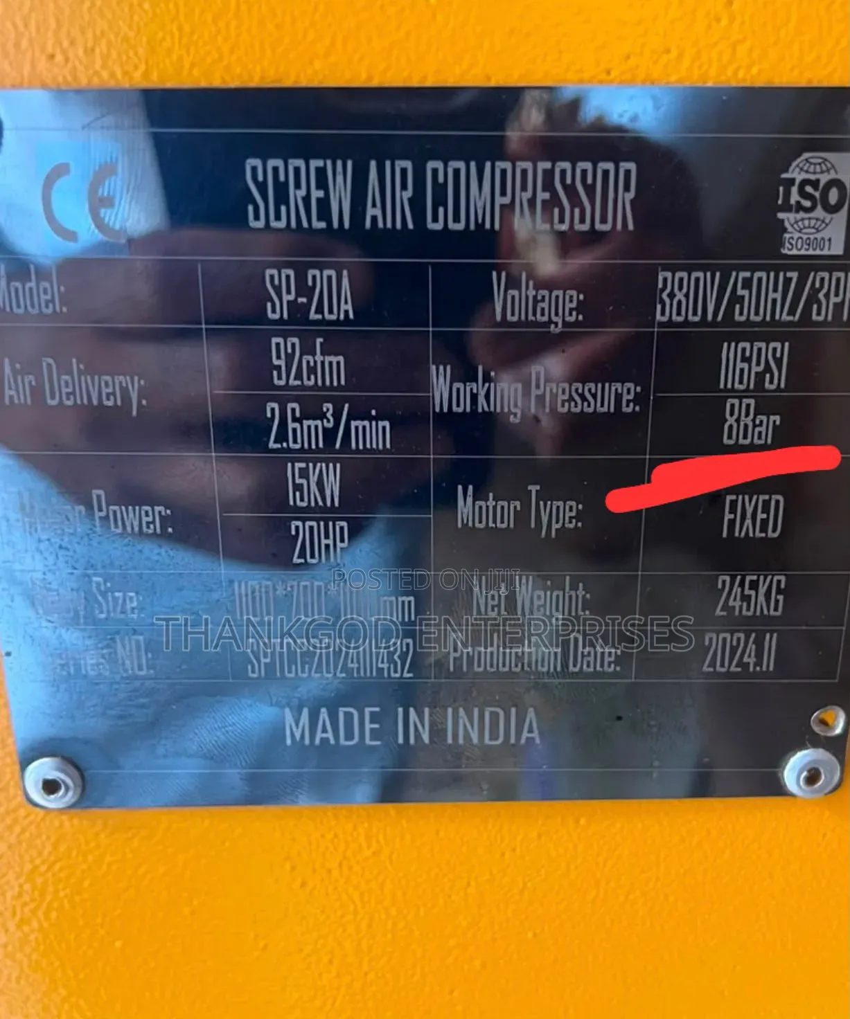 Screw Compressor 25hp