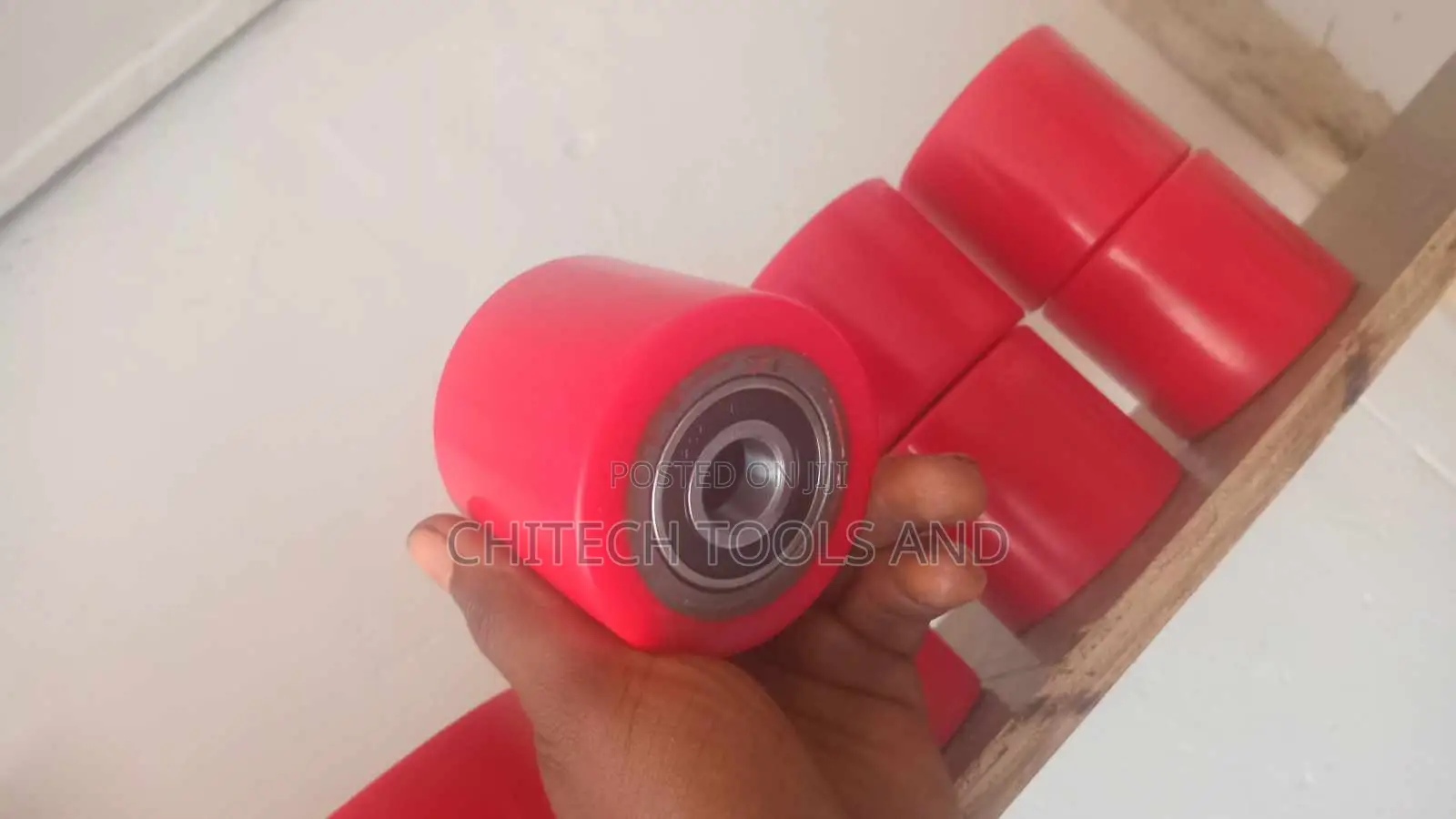 Heavy Duty Red Polyurethane (PU) Pallet Jack Steering & Load Wheels Wi