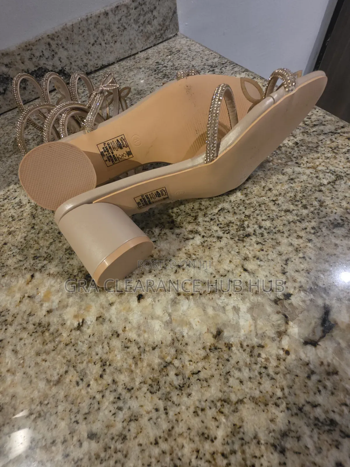 Brand New Azalea Wang Crystal Butterfly Wrap-Around Block Heels