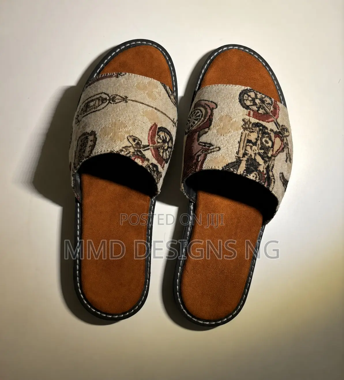 MMD Ghost Rider Men's Cream Printed Slides