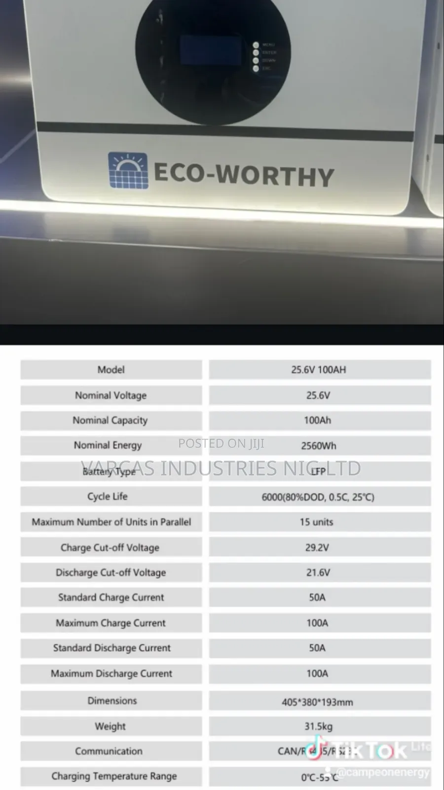 Eco Worthy 2.5kwh Lithium Battery
