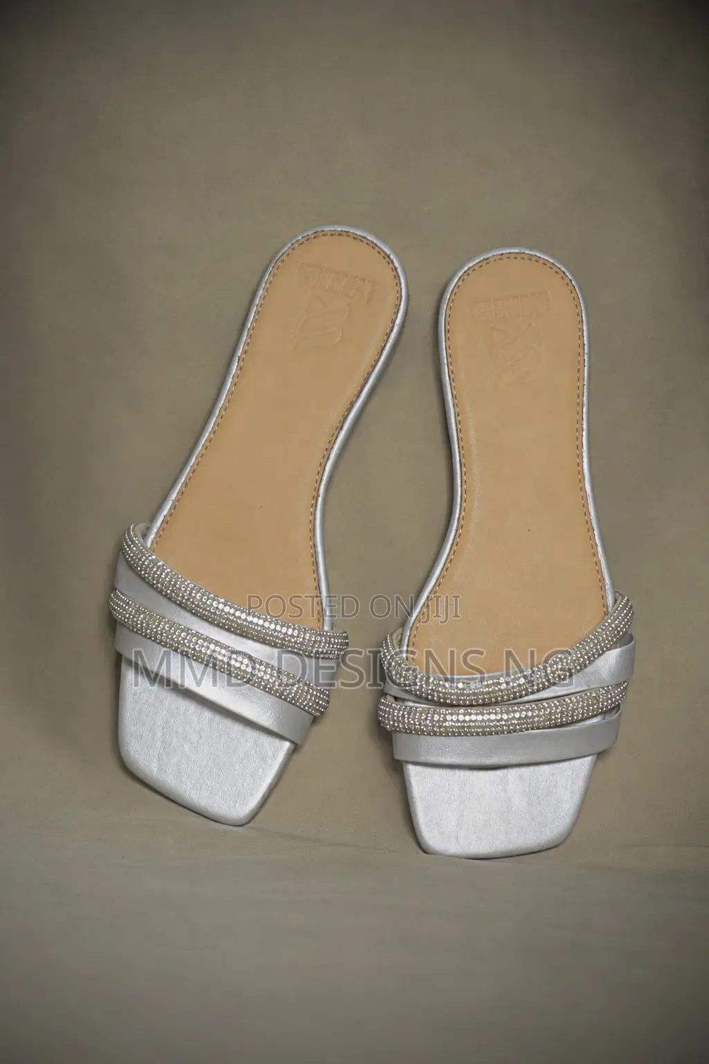MMD Luna Glint Silver Women's Slides Size 38