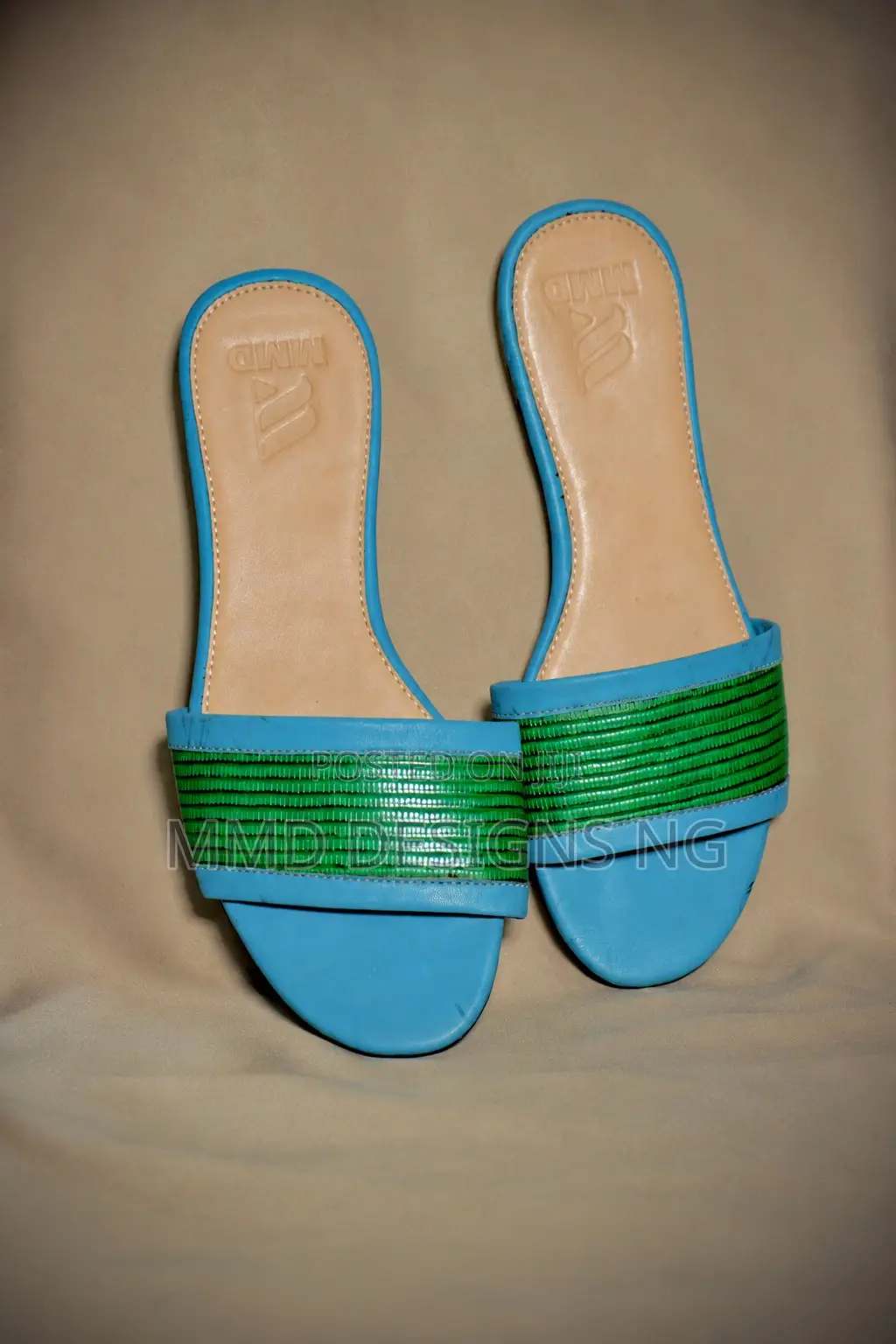 MMD Emerald Dusk Women's Green and Blue Slides Size 38