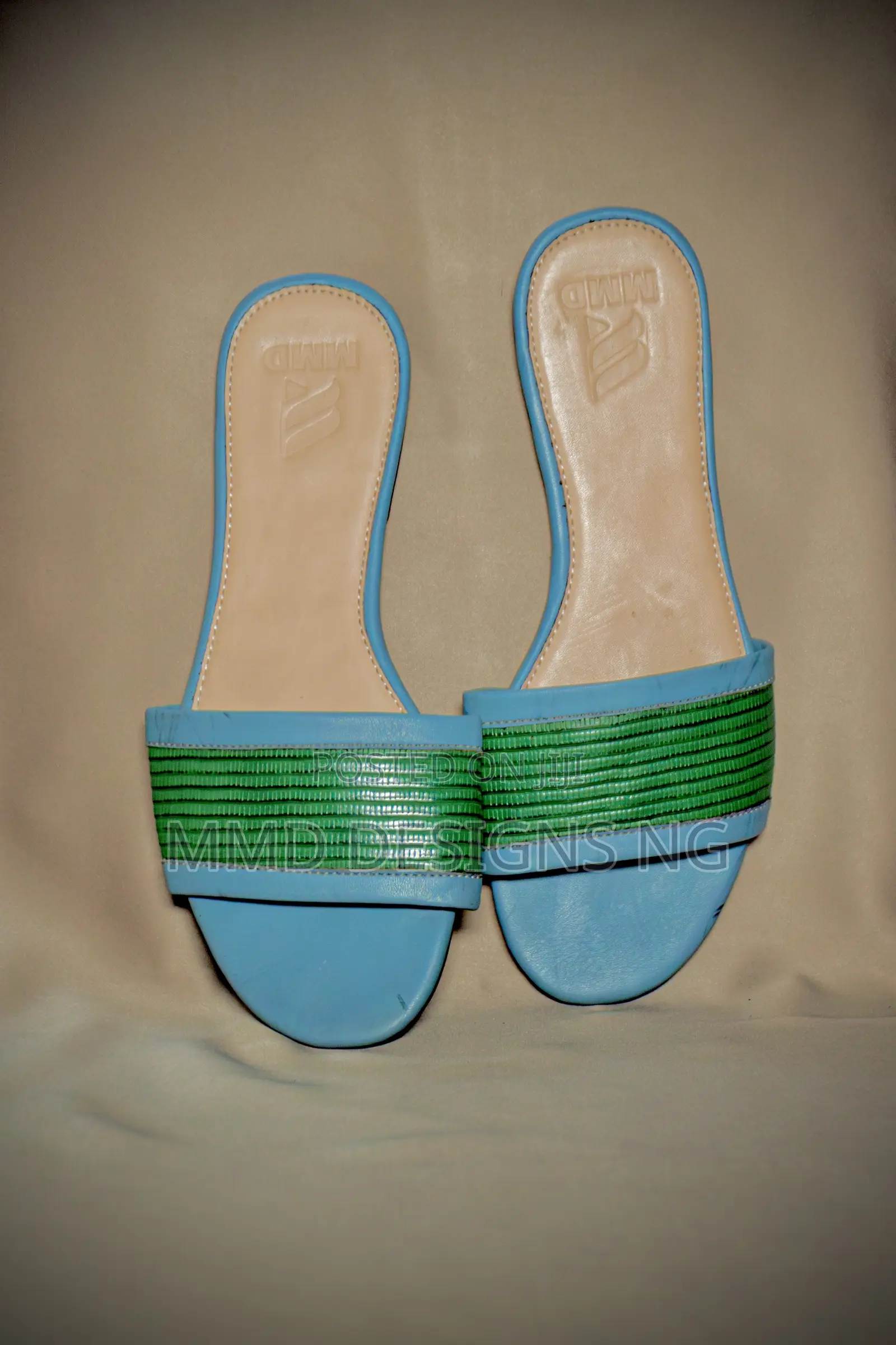 MMD Emerald Dusk Women's Green and Blue Slides Size 38