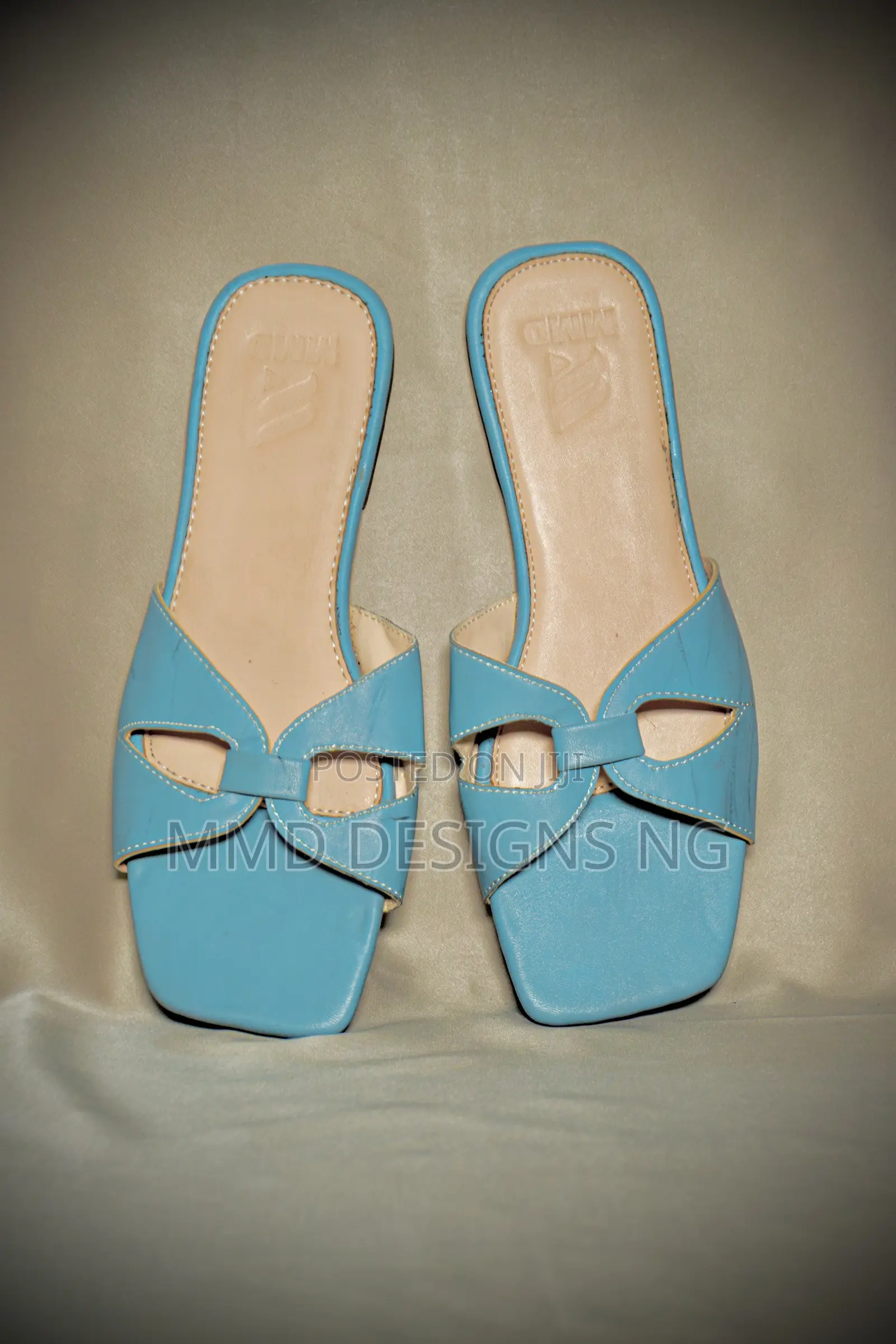 MMD Rouhiya Women's Blue Cutout Slides Sizes 38 and 39