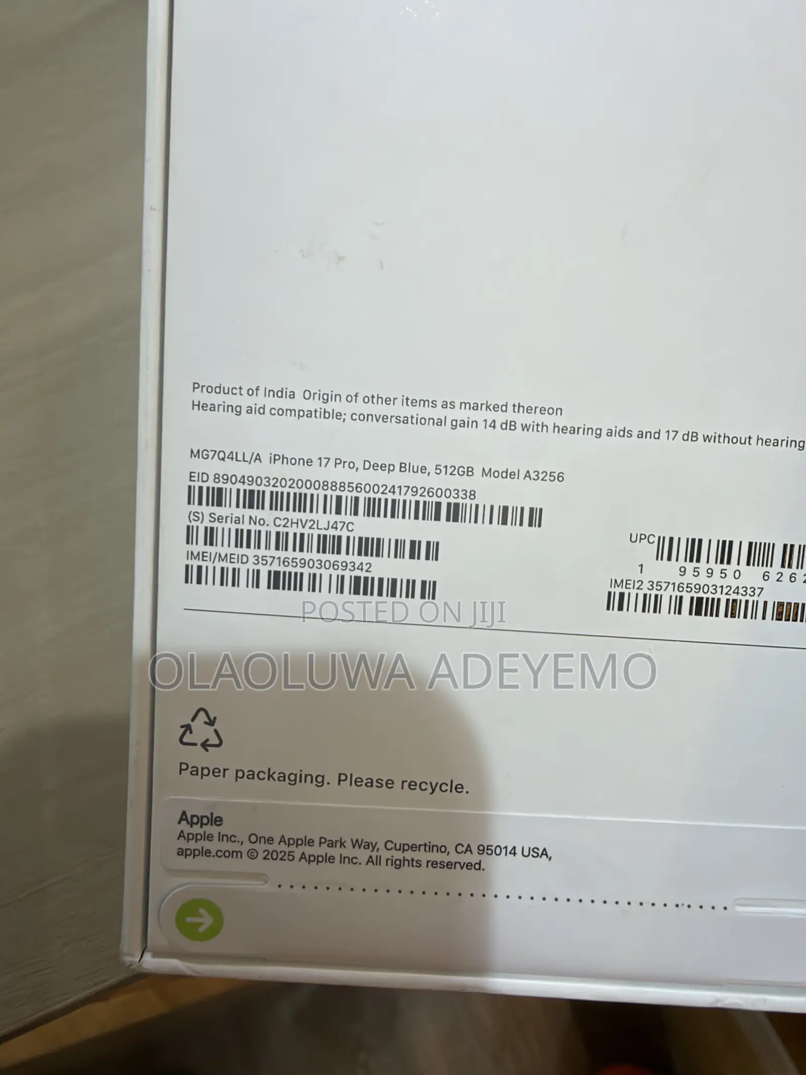 New Apple iPhone 17 Pro 512 GB Blue