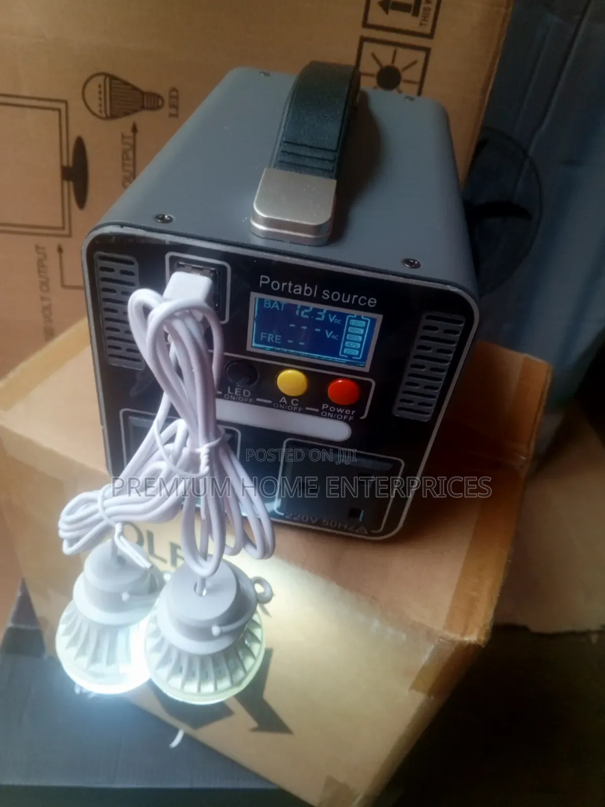 Wolftek Portable Solar Generator 500 Watts With 2 Bulbs