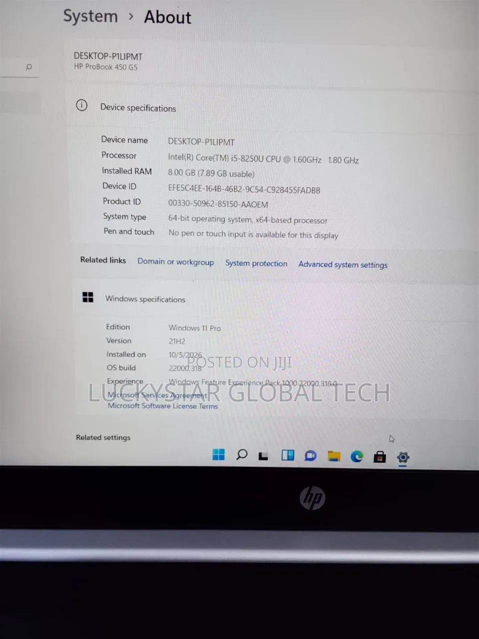 Laptop HP ProBook 450 G5 8GB Intel Core i5 SSD 256GB