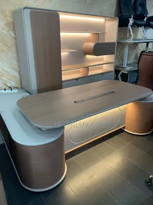 Super Executive Office Desk With LED Light and Bookshelf