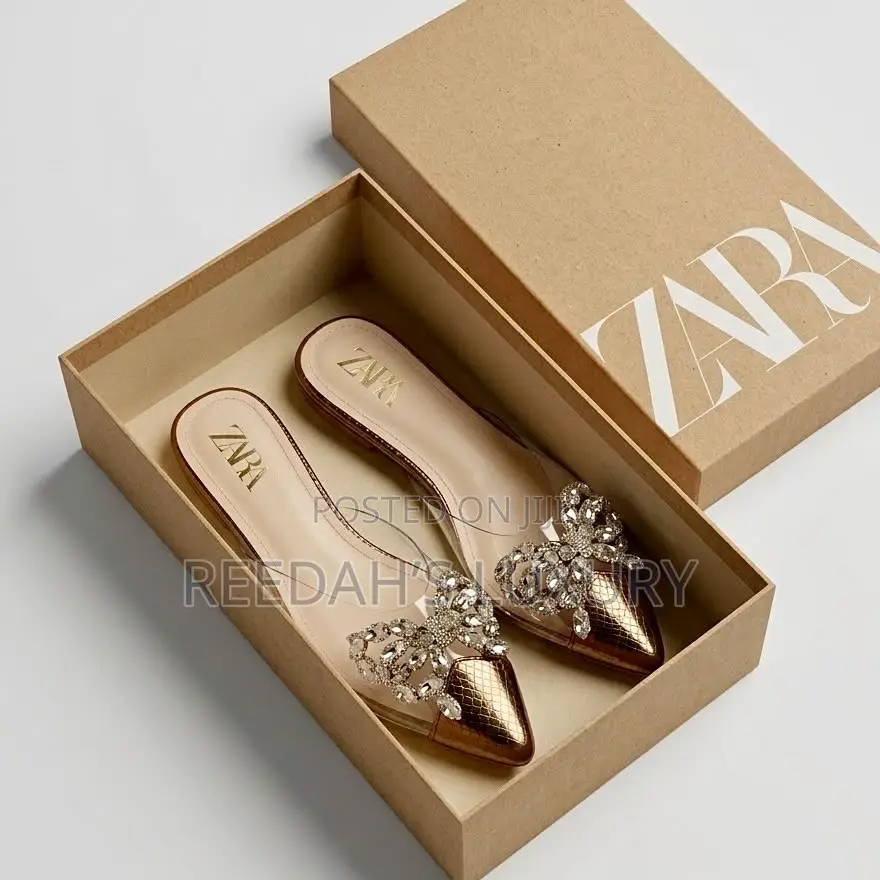 Crystal Bow Clear Mules Slippers