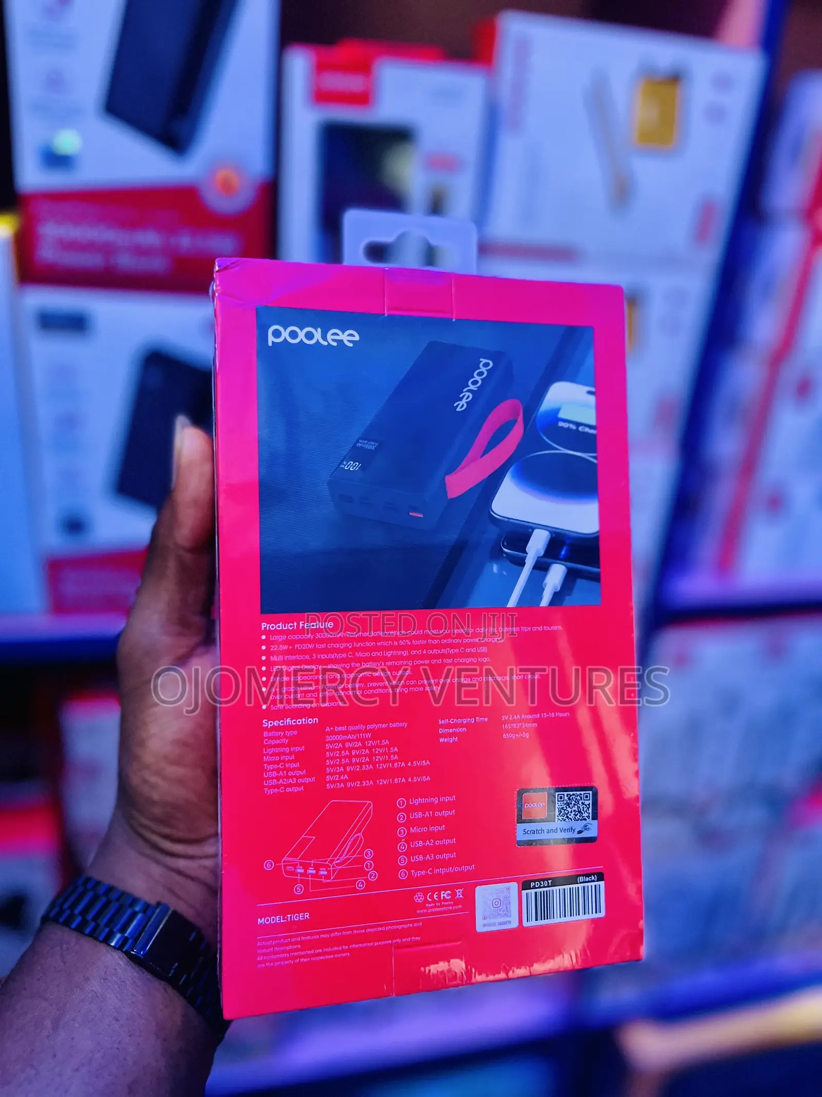 Poolee 30000mAh Power Bank With 22.5W Super-Fast Charging
