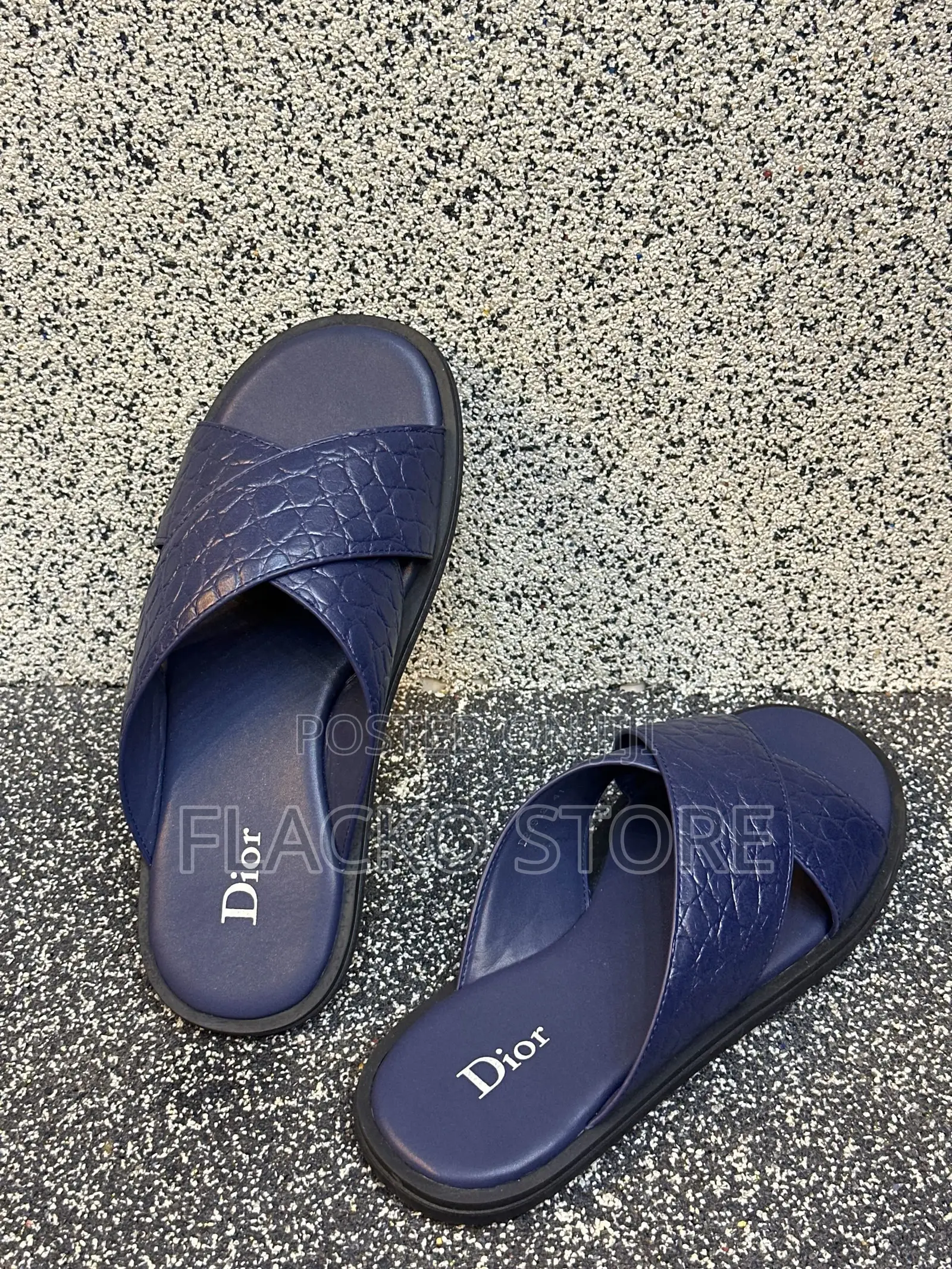 Premium Christian Dior Croc Leather Men Slippers