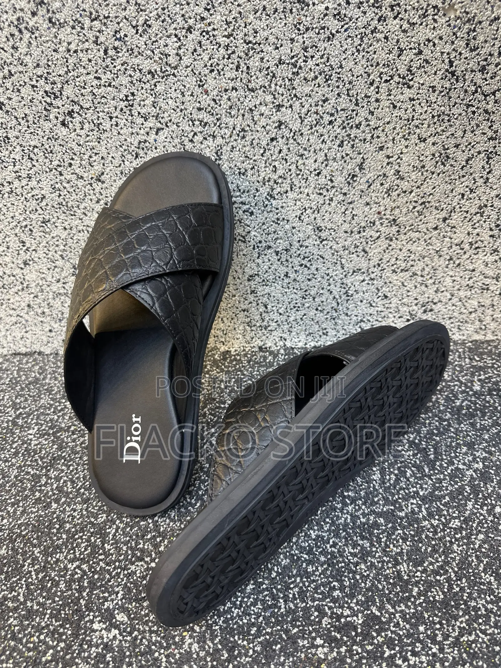 Premium Christian Dior Croc Leather Men Slippers